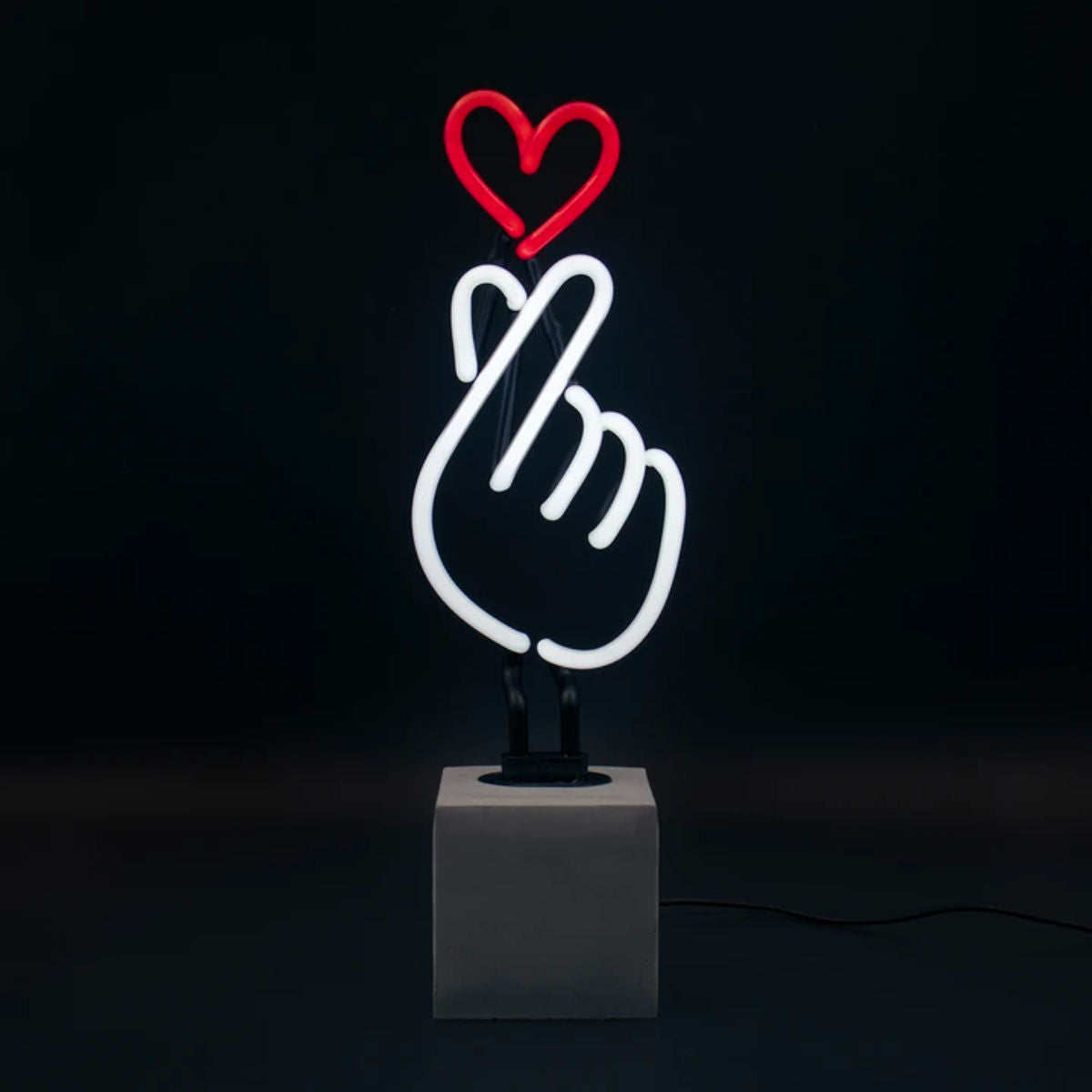 Locomocean Neon table lamp, finger heart