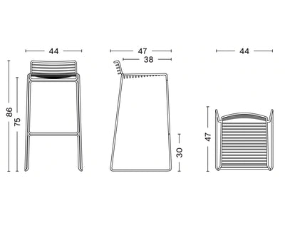 Hay Hee bar stool, white (75 cm)