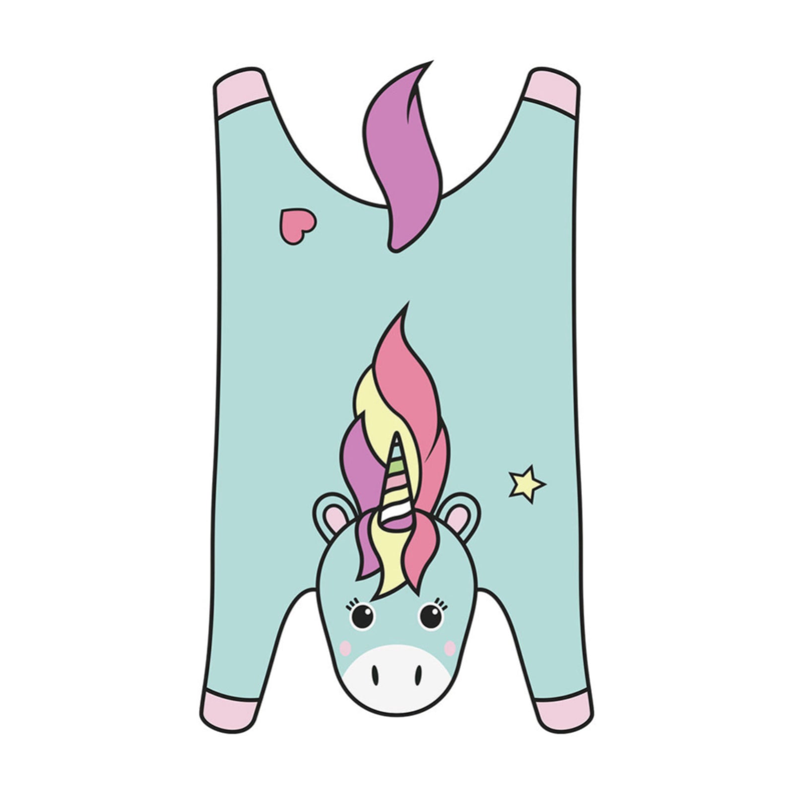 Podevache animal kids placemat, blue unicorn