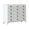 Dulton Cabinet 3 Column by 5 Drawers, Ivory