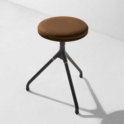 District Eight Akron low stool, umber leather