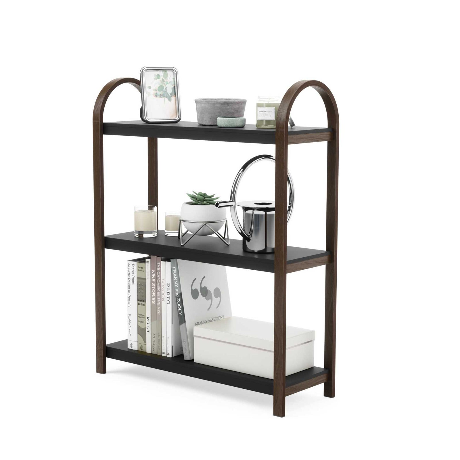 Umbra Bellwood 3-Tiered Freestanding Shelf, black/walnut