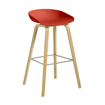 HAY AAS32 bar stool, warm red/lacquered oak (75 cm)