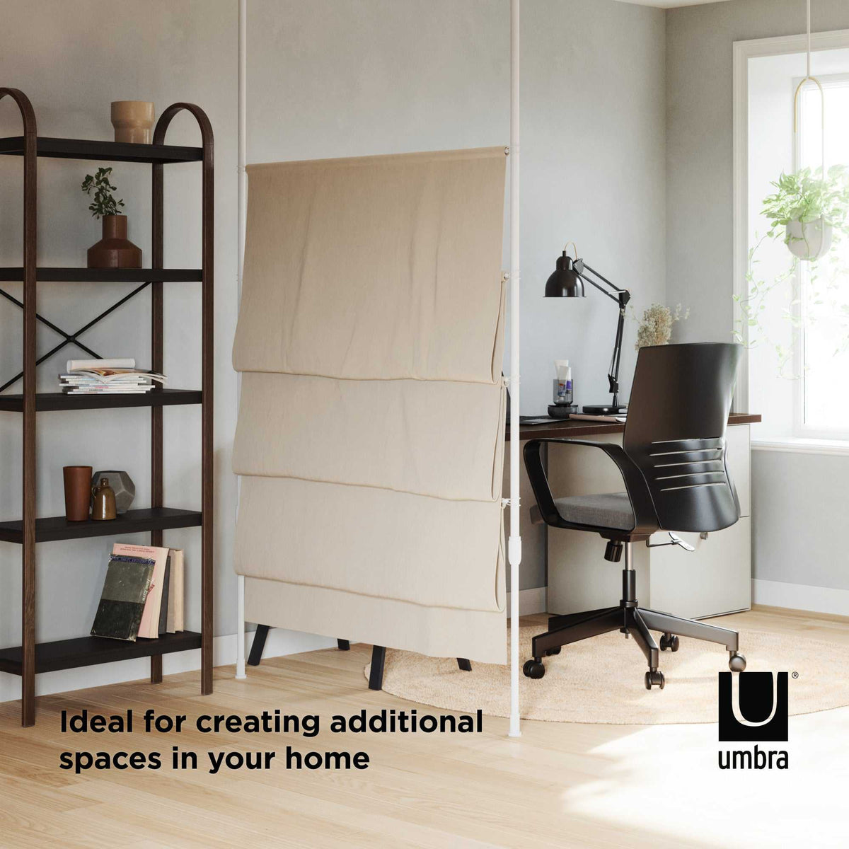 Umbra Anywhere Blind room divider, linen HOMELESS.hk