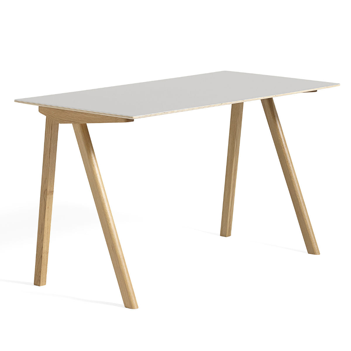 HAY CPH90 Desk, Clear Lacquered Oak/Off White Linoleum