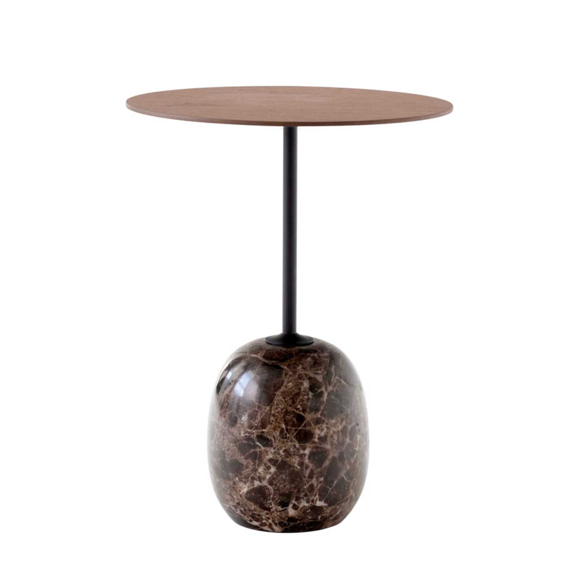 &Tradition LN8 Lato side table, lacquered walnut/emperador marble (Ø40xH50cm)