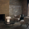 &Tradition VB1 Little Petra Lounge Chair, Moonlight Sheepskin/Walnut w80xd85xh75cm
