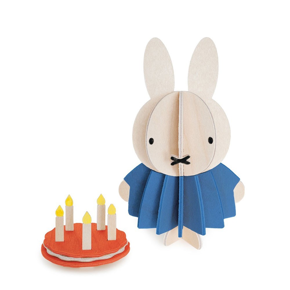 Lovi DIY Wooden Card . Miffy & Cake