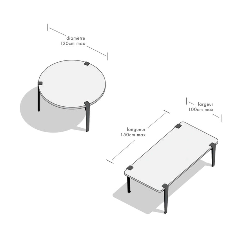 Tiptoe PIED coffee table and bench leg, cloudy white (43cm) (1 piece)