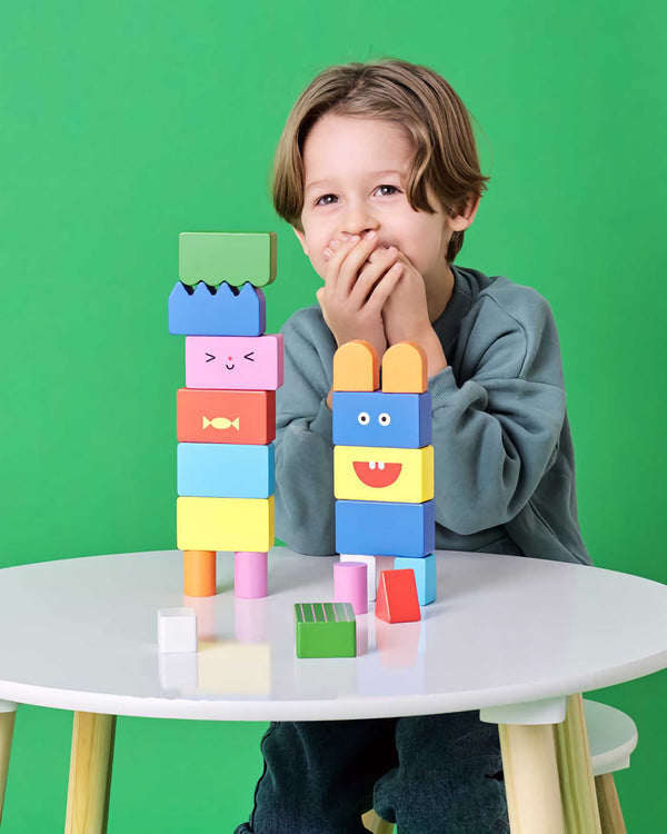 Kikkerland Stack & Mix Wooden Building Blocks - HOMELESS.hk
