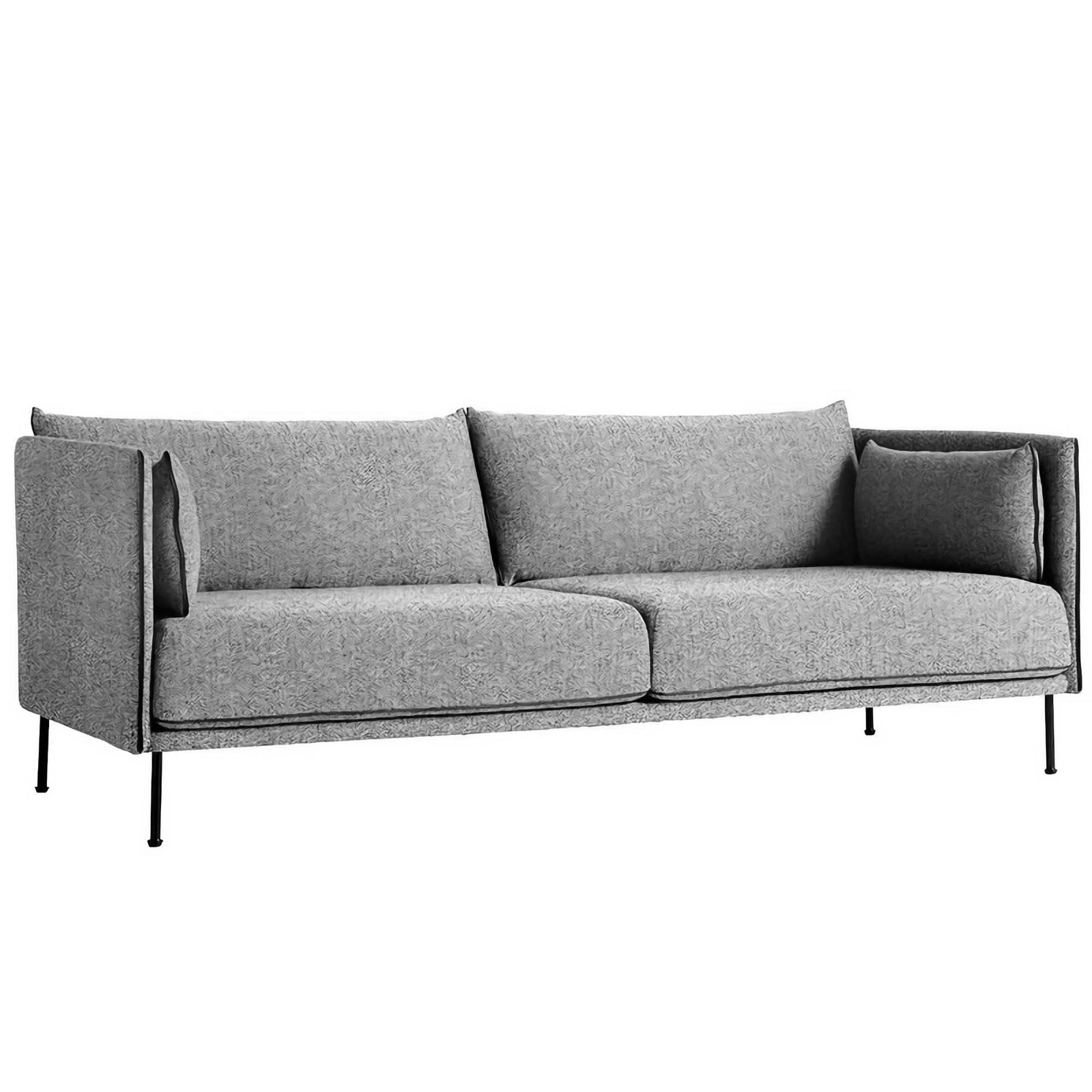HAY Silhouette sofa 3-seater, olavi 03/silk black/black steel