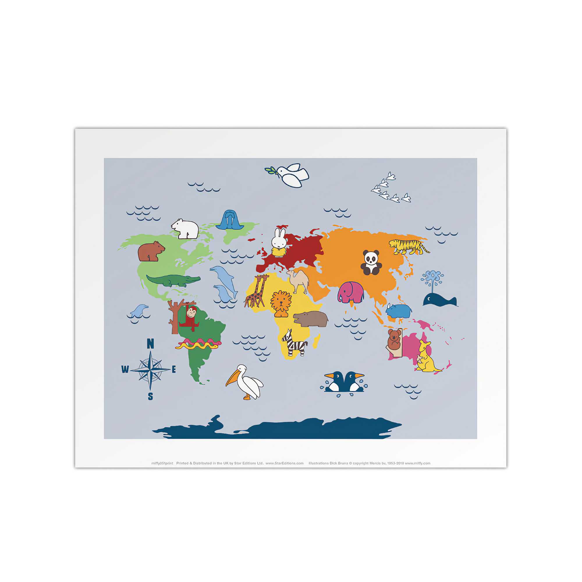 Star Editions Miffy Print, map (11x14")
