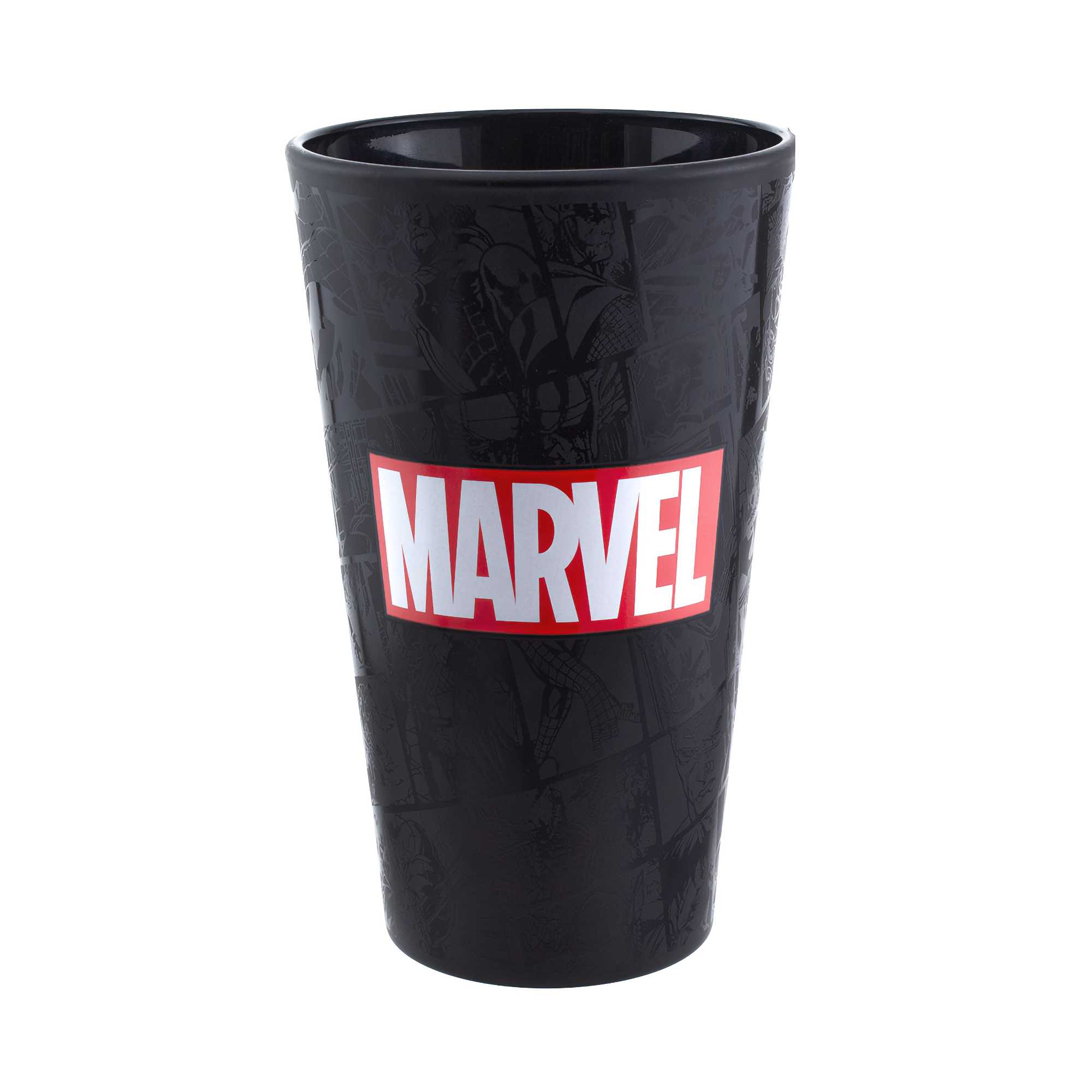Marvel drinking glass, black (400 ml)