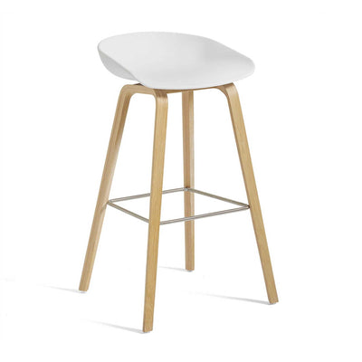 HAY AAS32 bar stool, white/matt lacquered oak (75 cm)