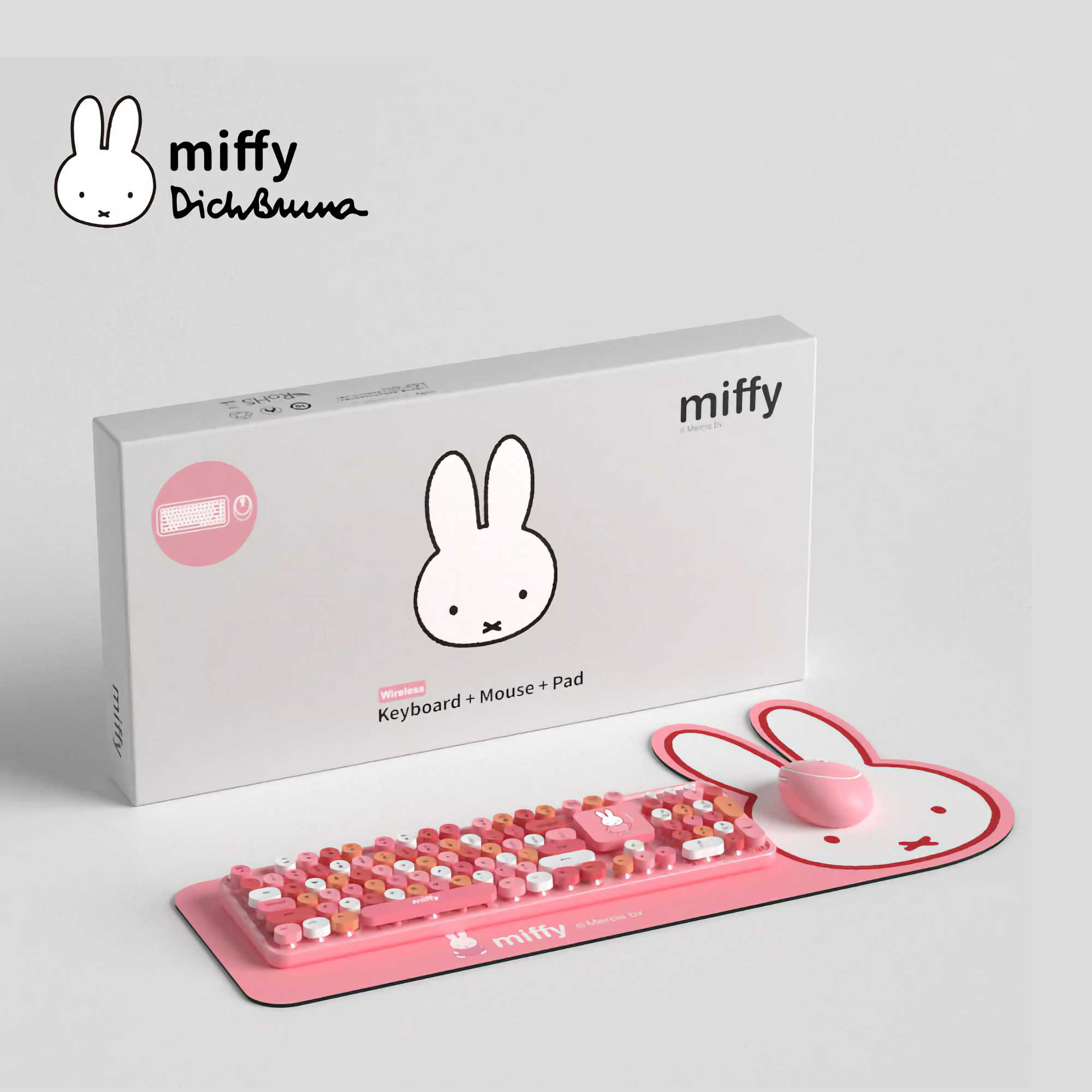 Dick Bruna's Miffy 104 Keyboard and Mouse Combo, pink