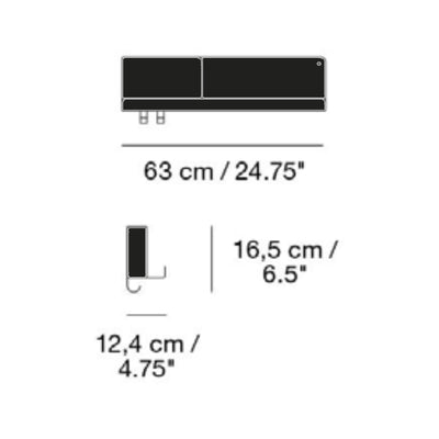 Muuto Folded Shelves 63x16,5cm , Black