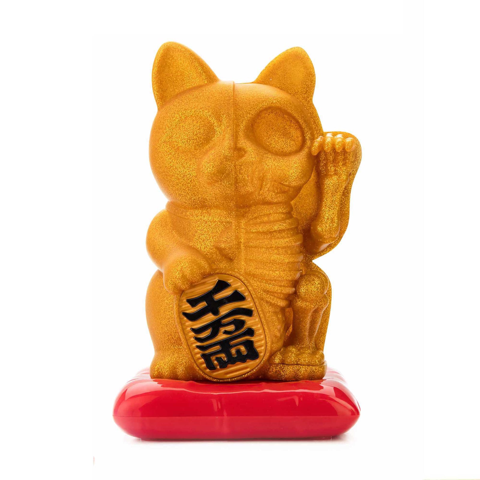 4D Master Fortune Cat touch lamp(25cm), gold glitter