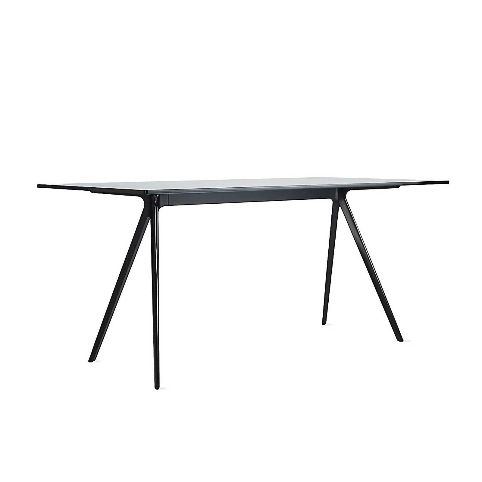 Magis Baguette Table, tempered smoked glass/black