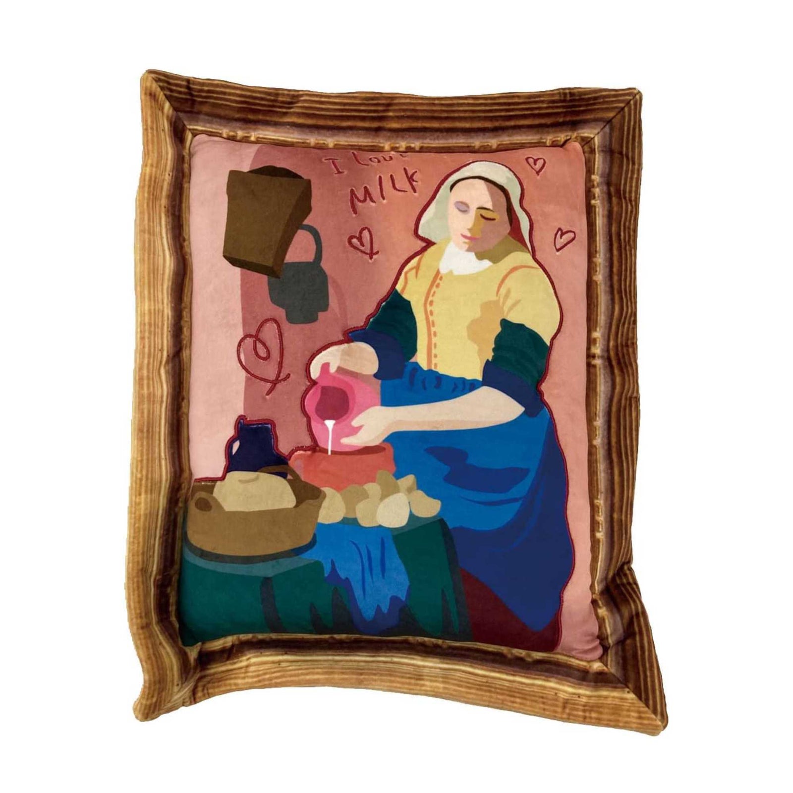 LivHeart Art Plush Cushion, The Milkmaid