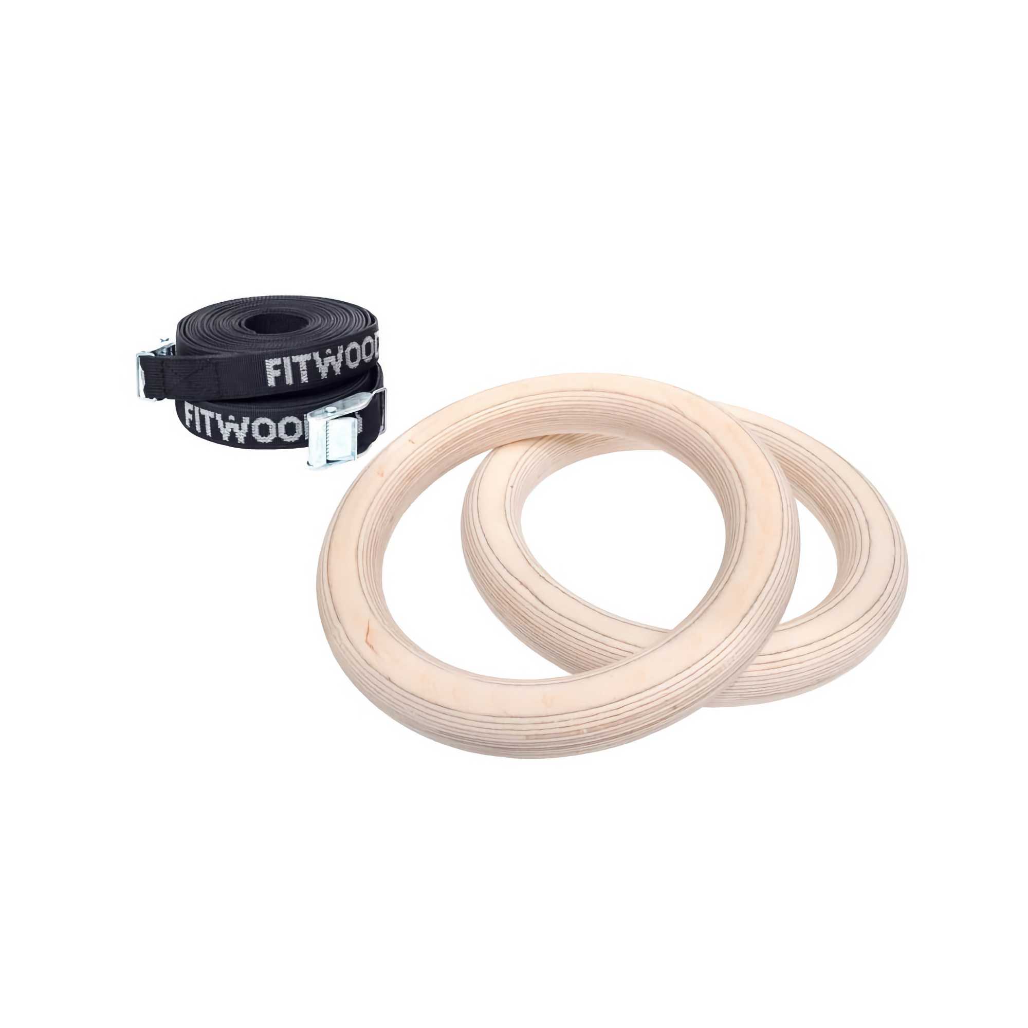Fitwood HJØRUND Mini gym rings, birch/black