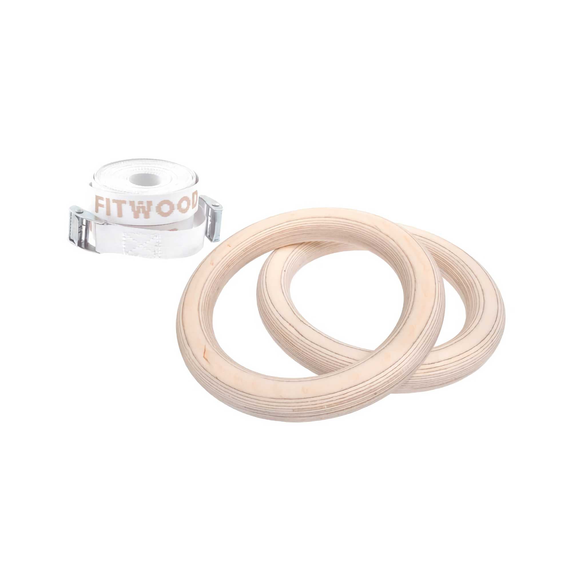 Fitwood HJØRUND Mini gym rings, birch/white