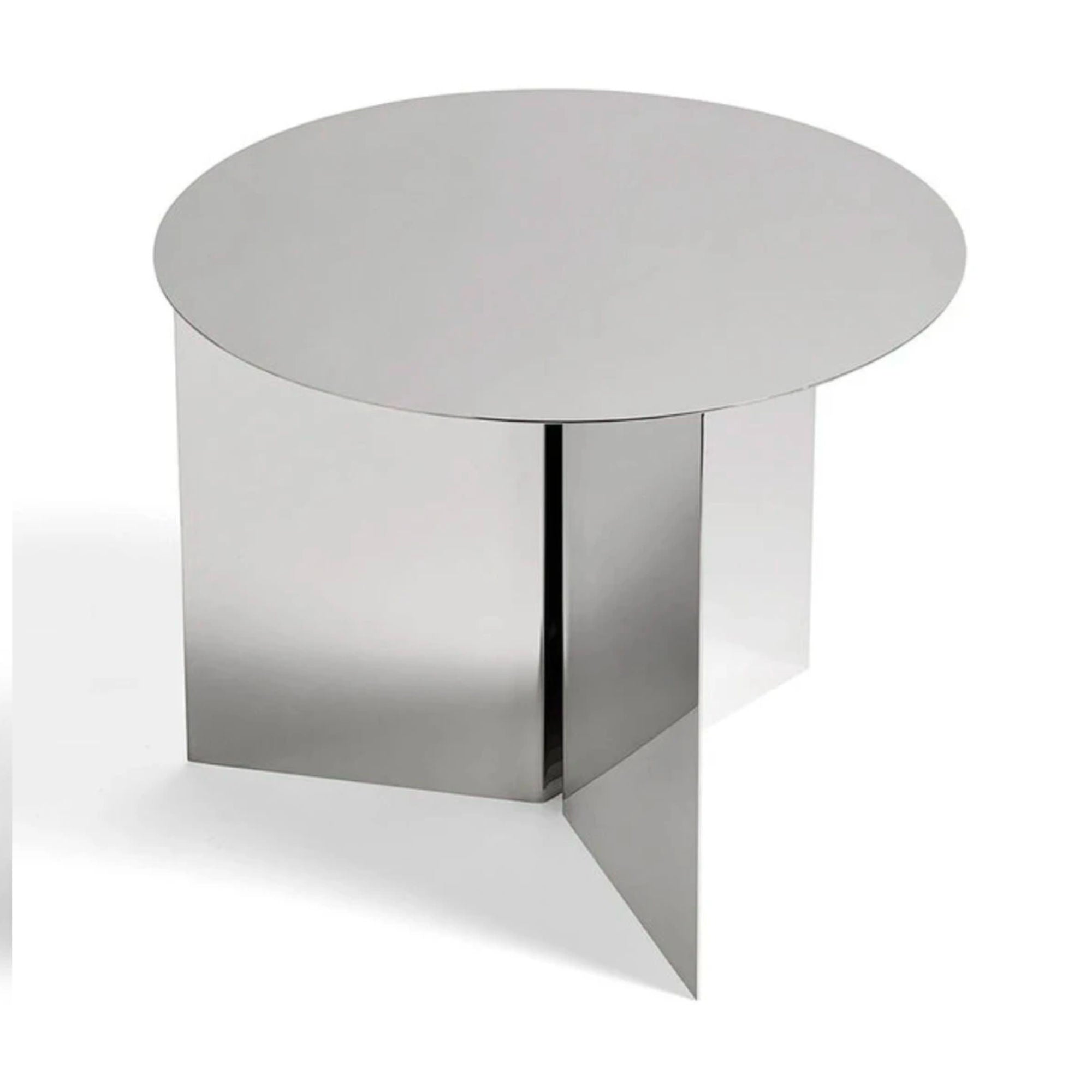 Hay Slit Table Steel Round, mirror (ø45 cm)