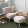 &Tradition VB1 Little Petra Lounge Chair, Moonlight Sheepskin/White Oak w80xd85xh75cm