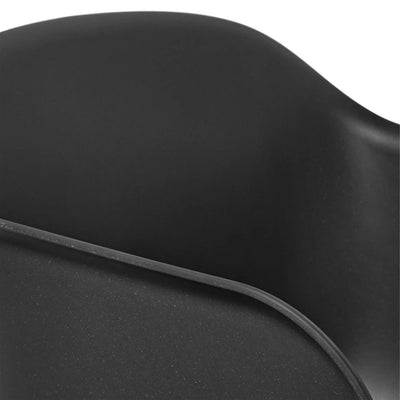 Muuto Fiber armchair swivel base w. castors, black/black