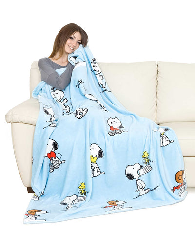 Kanguru Plaid Blanket, Snoopy Blue (130x170 cm)