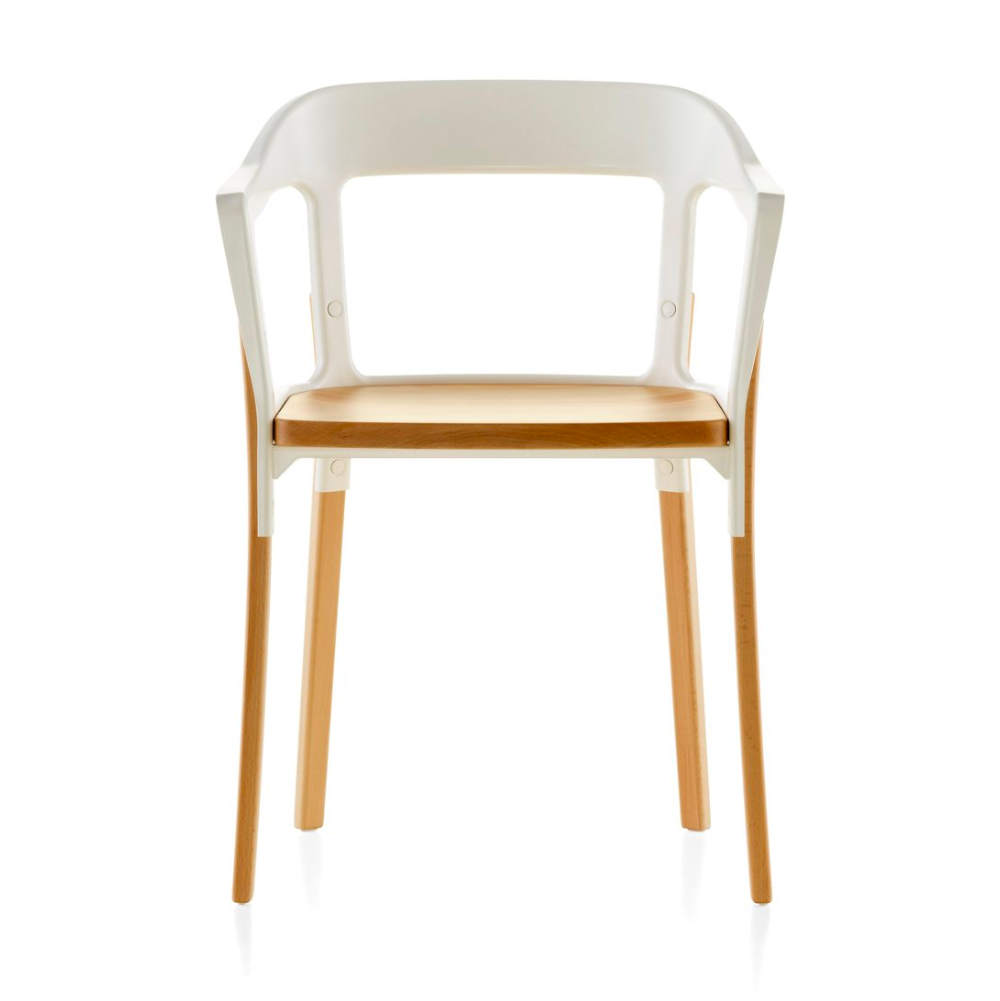 Magis Steelwood Chair , White/Beech