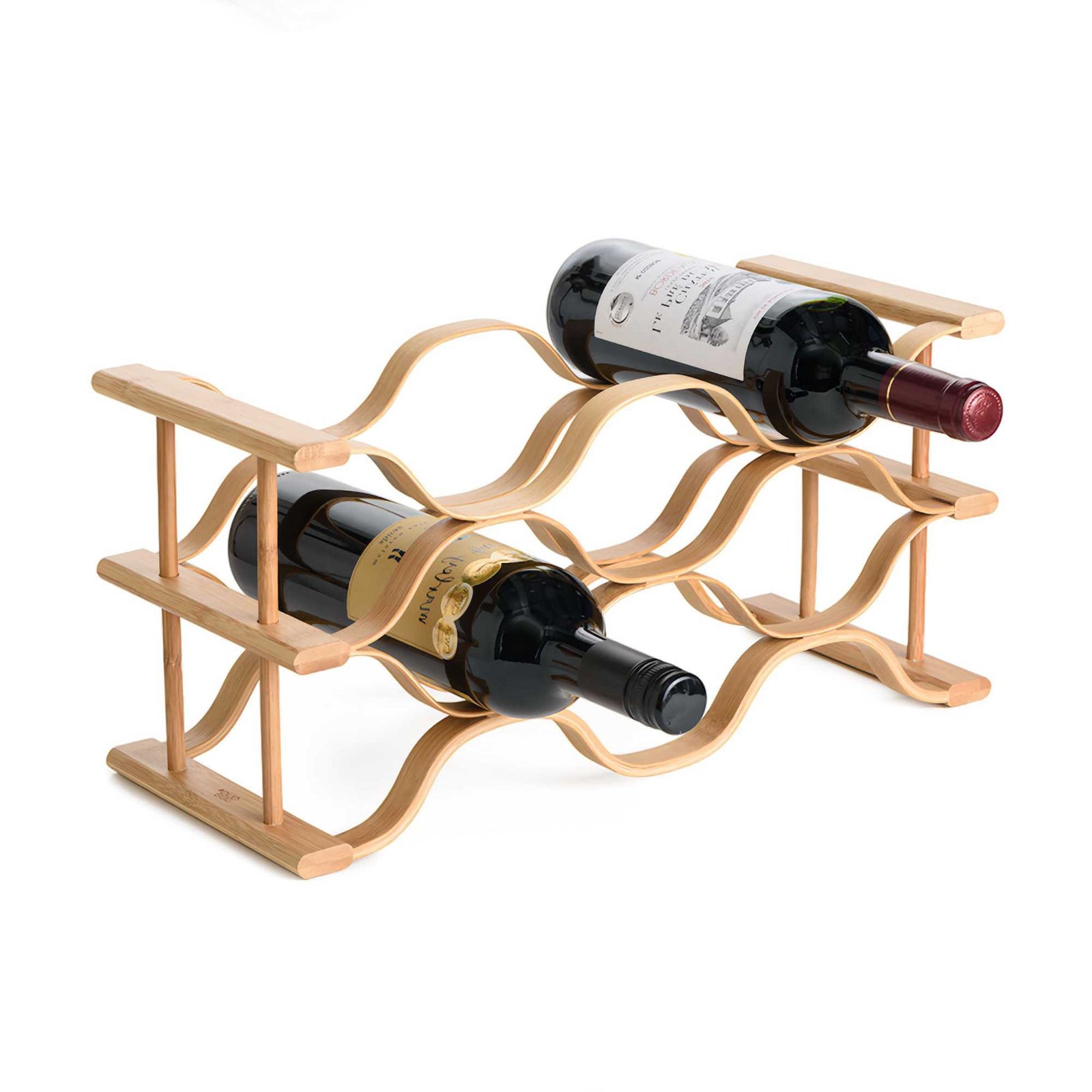 Gudee Wavi Wine Rack, Natural (6 Bottles)