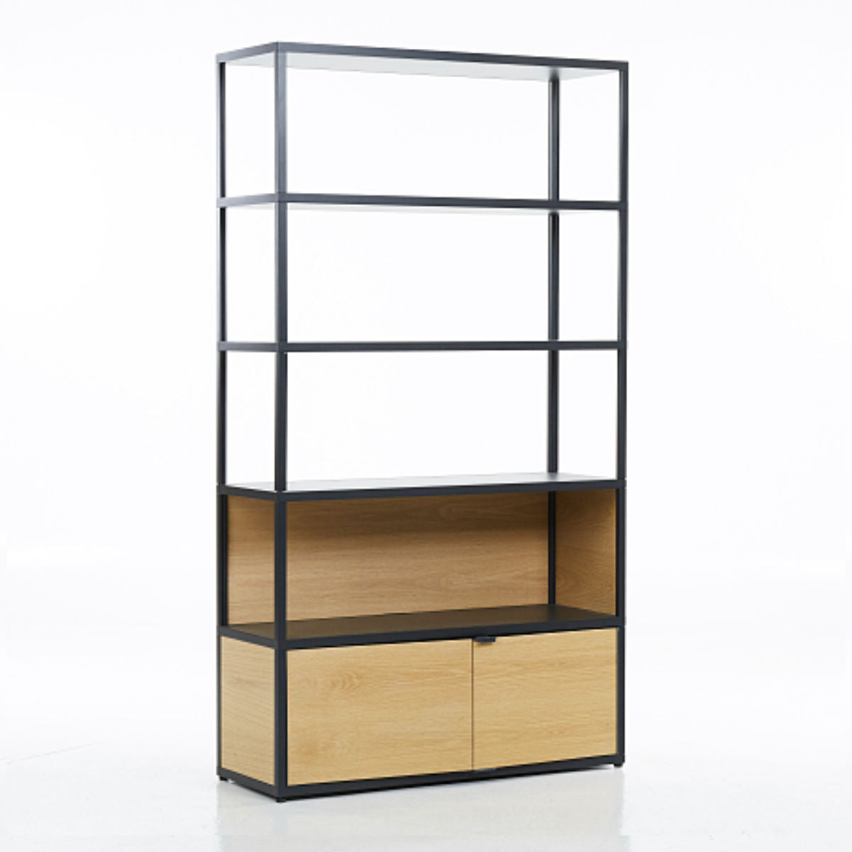 HAY New Order Cupboard With Wooden Sliding Door 170cm , Charcoal/Oak