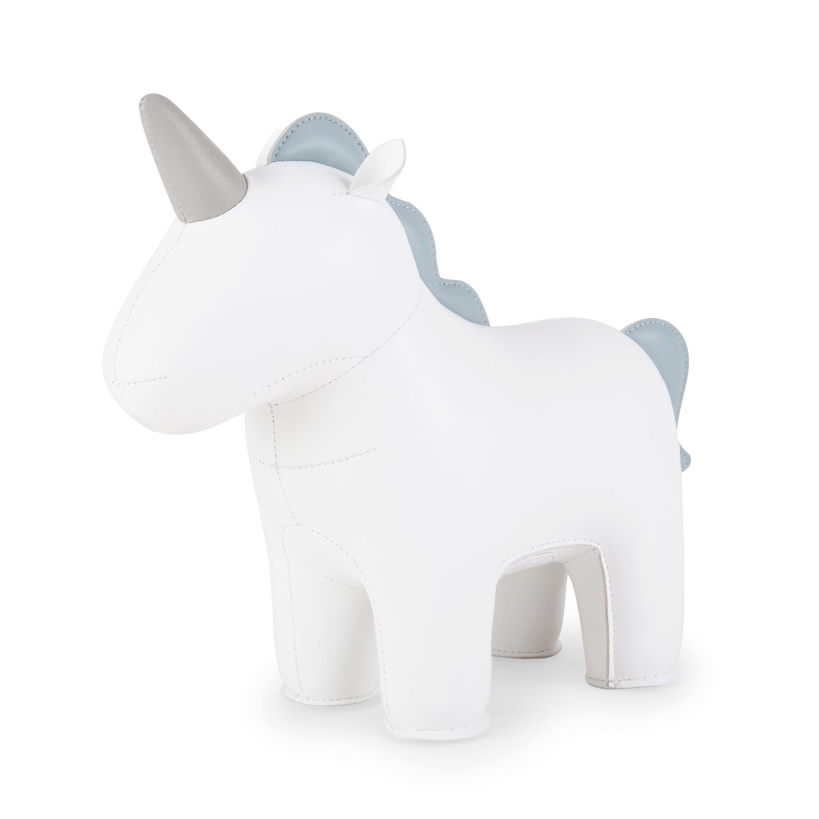 Zuny Bookend Unicorn Nico, White/Smoky Blue