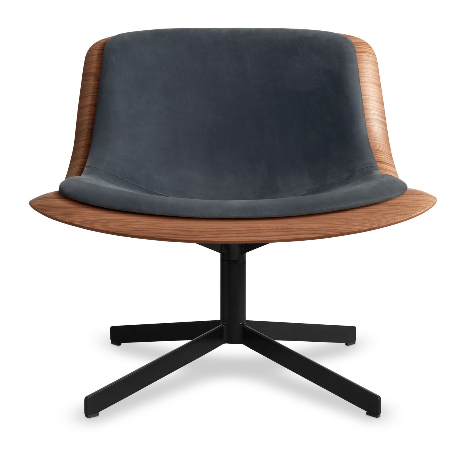 Blu Dot Nonesuch Swivel Leather Lounge Chair