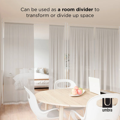 Umbra Anywhere curtain rod and room divider, metallic nickel