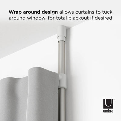 Umbra Anywhere curtain rod and room divider, metallic nickel