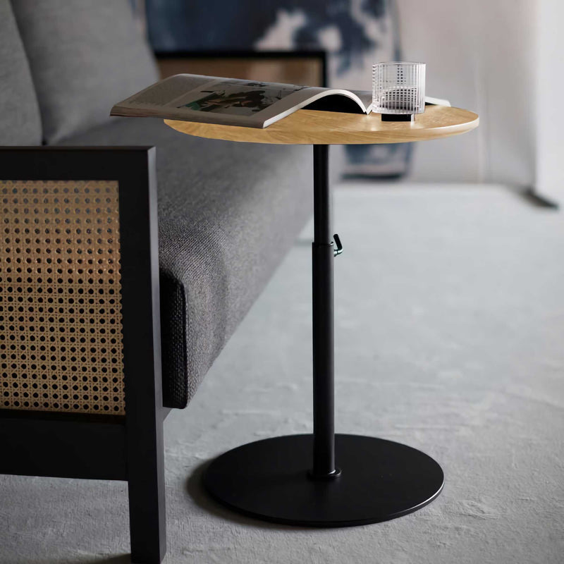 Innovation Living Kiffa adjustable table, oak (Ø45 cm)