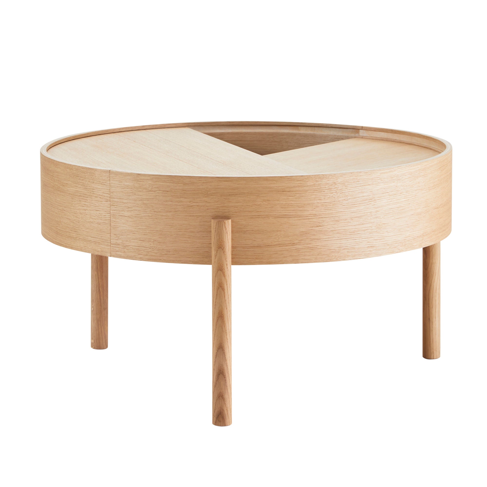 Woud Arc coffee table, oiled oak (Ø66 cm)