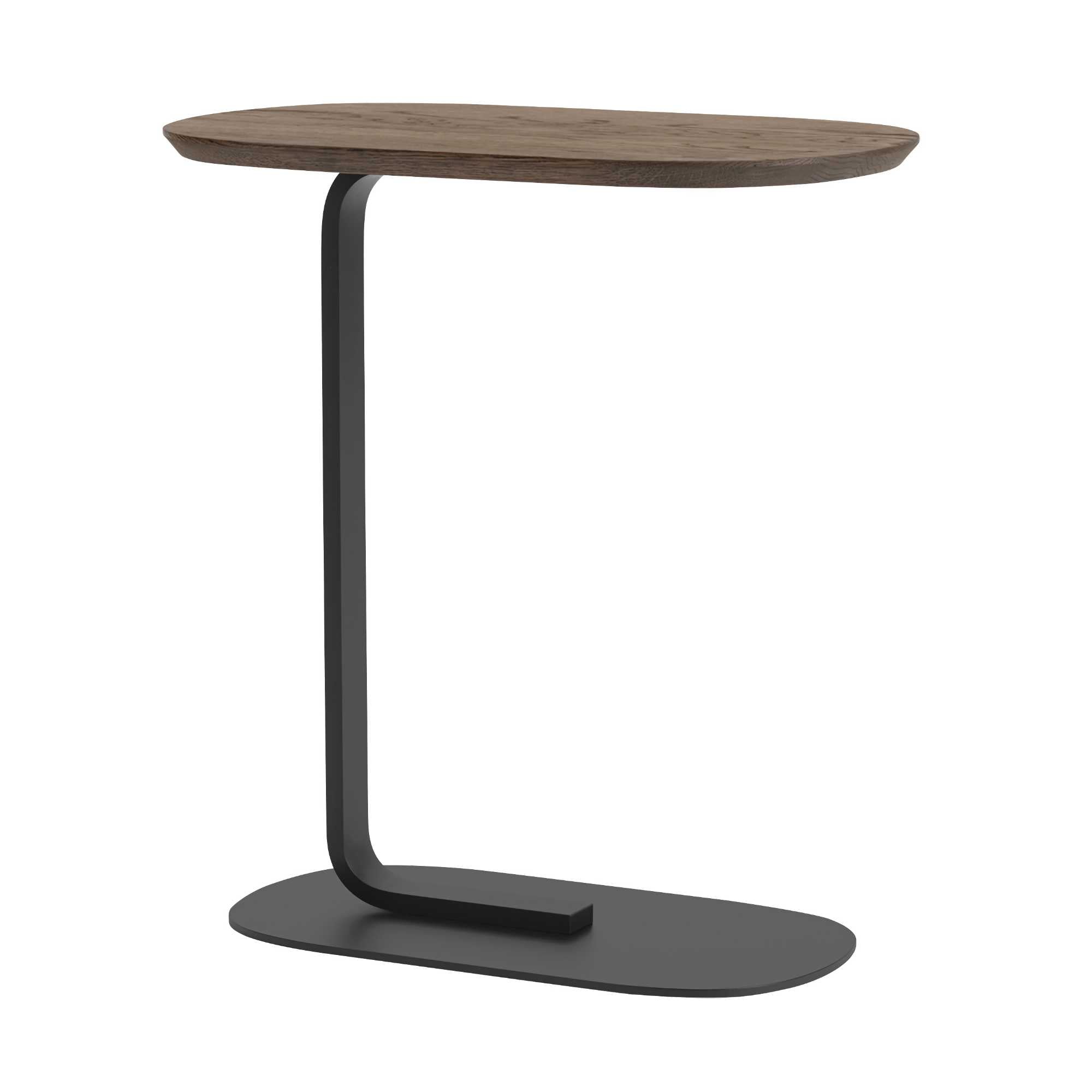 Muuto Relate Side Table (H60.5cm) , Solid Smoked Oak/Black