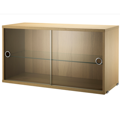 String Display Cabinet with Sliding Glass Doors W78xD30cm