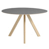 Hay Copenhague CPH20 bistro table, grey linoleum/matt lacquered oak (ø120cm)