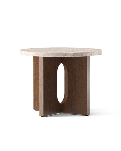 Audo Androgyne Side Table, Kunis Breccia Stone/Dark Stained Oak (ø50cm)