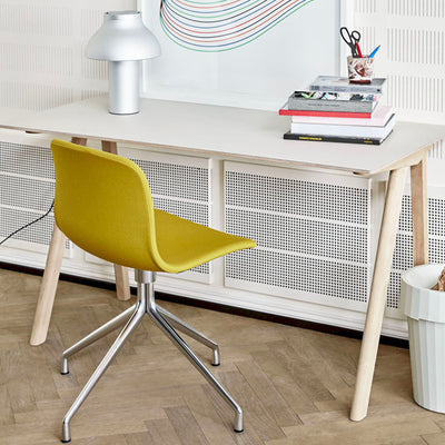 HAY CPH90 Desk, Clear Lacquered Oak/Off White Linoleum