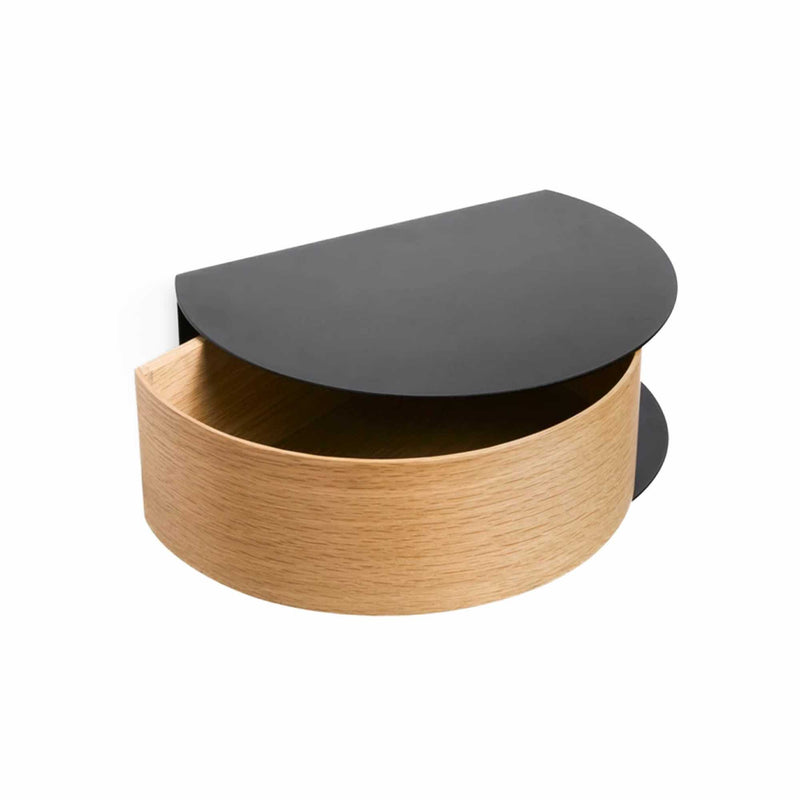 Woud Wallie Wall Shelf, oak/black