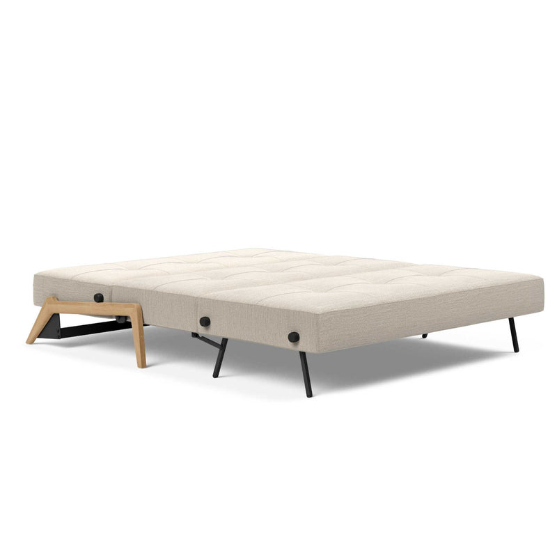 Innovation Living Cubed 160 Wood Sofa Bed, 612BlidaSandGrey w168xd98xh79cm