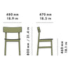 Woud Pause Dining Chair , Olive Green Painted Ash