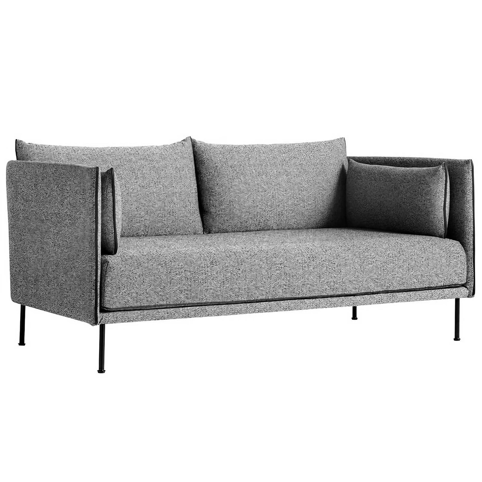 HAY Silhouette sofa 2-seater, olavi 03/silk black/black steel