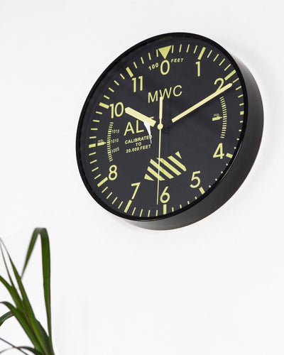 MWC Limited Edition Altimeter wall clock, black