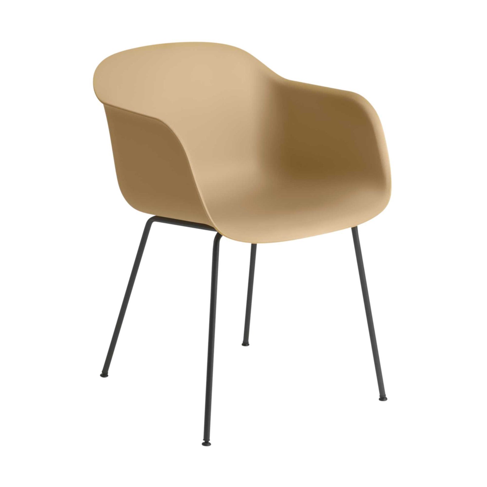 Muuto Fiber armchair tube base, ochre/black