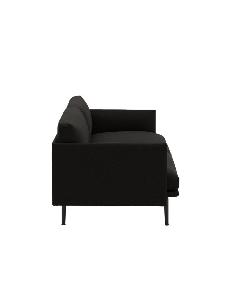 Muuto Outline sofa 3-seater, SteelcutTrio383/Black w220xd84xh71cm